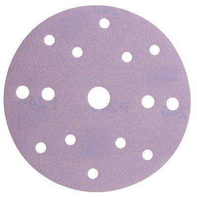 P220 150мм SMIRDEX Ceramic Velcro Discs 740  Абразивный круг, с 15 отверстиями 740415220